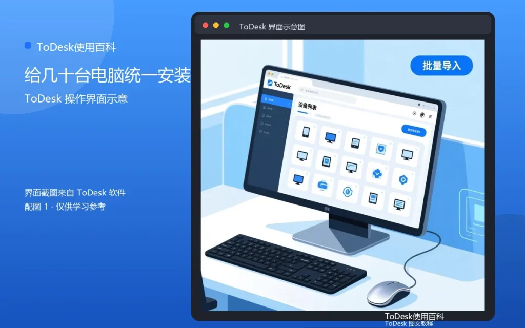 ToDesk批量部署:给几十台电脑统一安装配图