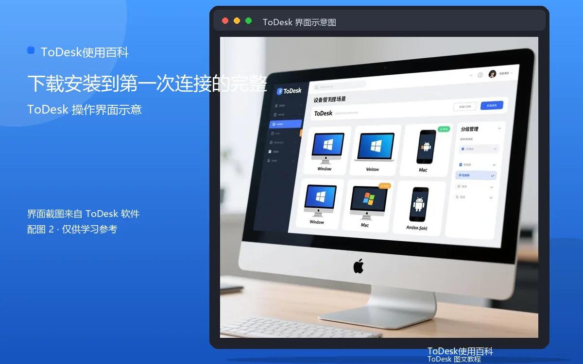 下载安装到第一次连接的完整界面示意图（配图2）