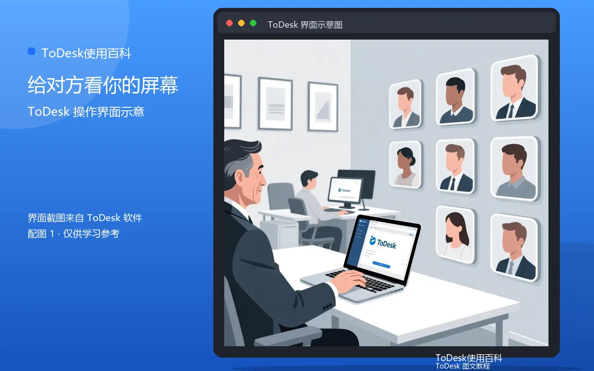给对方看你的屏幕界面示意图（配图1）